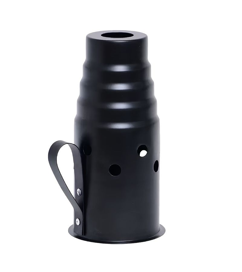 Black Extra Large Metal Handle Hookah Bowl Cover Windproof Protection Accessory - Image 1