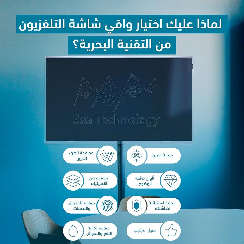 Sea Technology Marine Technology 27 Inch TV Screen Protector Shatterproof, Scratch and Fingerprint Resistant, TV Protector Suitable for All Screen Types, Acrylic Screen Protector 3mm Thick (27 Inch) - Image 3