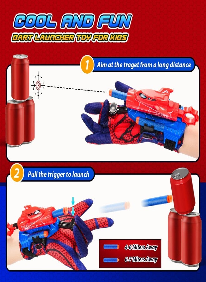 Excitobo Web Shooters Toy for Kids, Toys for 3-12 Year Old Boys Web Slinger Boy Toy with Glove Launcher, Toys for Age 5-7 4-6 6-8 Outdoor Game for Birthday Halloween Christmas Basket Stuffers (1 Pair) - Image 2