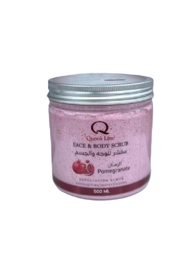كوين لاين مقشر للوجه والجسم بالرمان ٥٠٠ ملي - Image 1