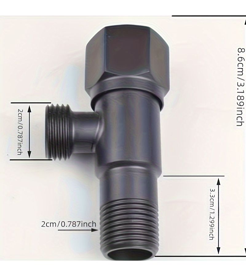 2Pcs 304 Stainless Steel Black Bathroom Angle Valve Shower Water Divider Toilet Sink Stop Valve - Image 3