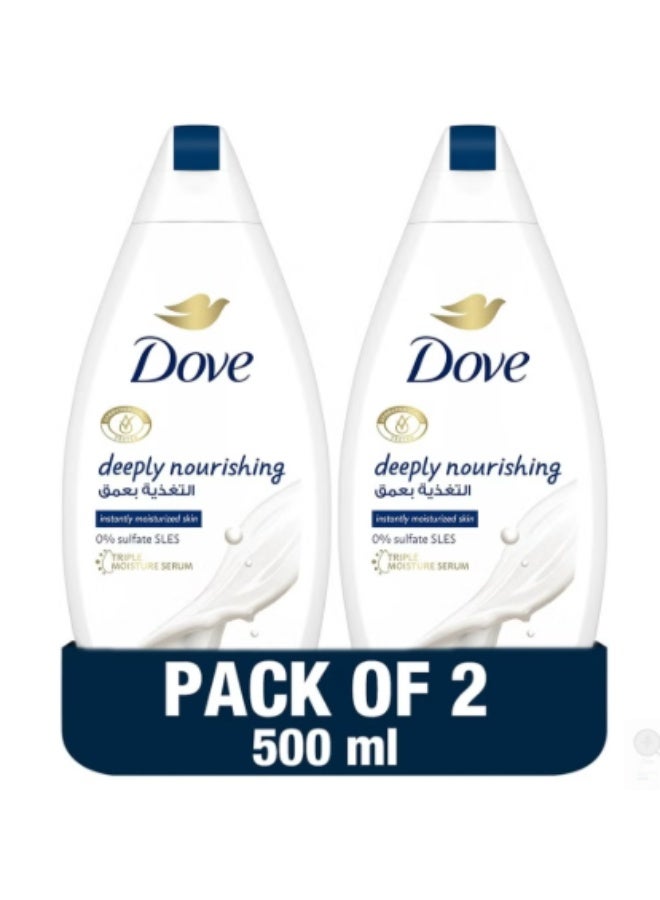 دوف غسول للجسم مغذي بعمق، ٢ × ٥٠٠ مل