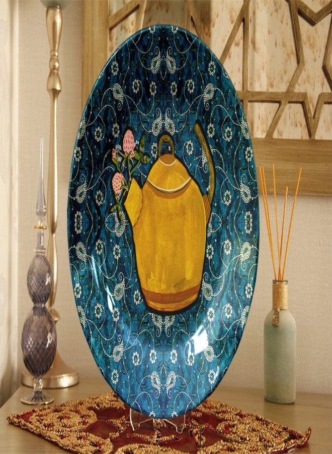 JIKRAA® Amazing Art Ceramic Decorative Wall Plate/Table Top Plate with Stand and Hook for Hotel, Cafe, Home and Office - Design 7 (10 Inch) - Image 3