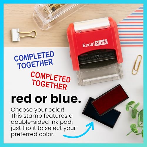 ExcelMark Self-Inking Rubber Teacher Grading Stamp - Completed Together - Image 4