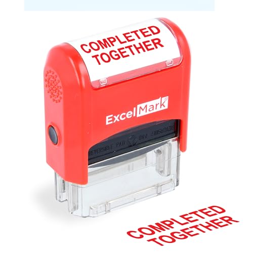 ExcelMark Self-Inking Rubber Teacher Grading Stamp - Completed Together - Image 1