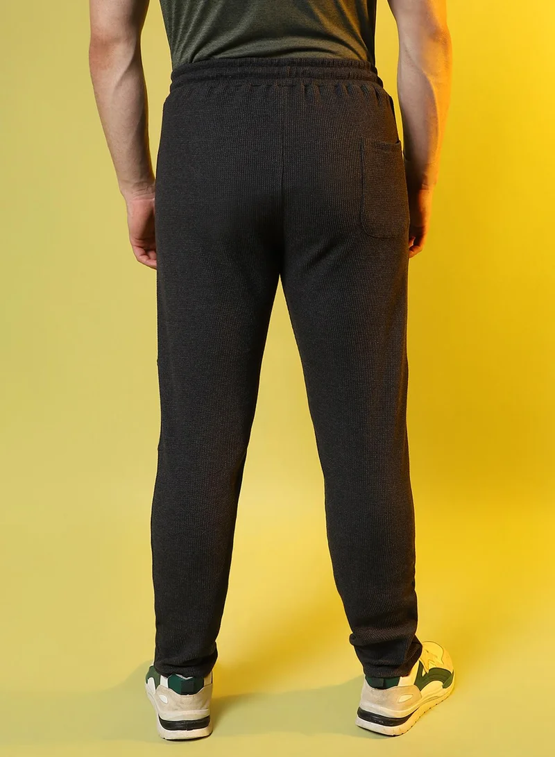 Campus Sutra Men's Solid Charcoal Stylish & Evening Trackpant