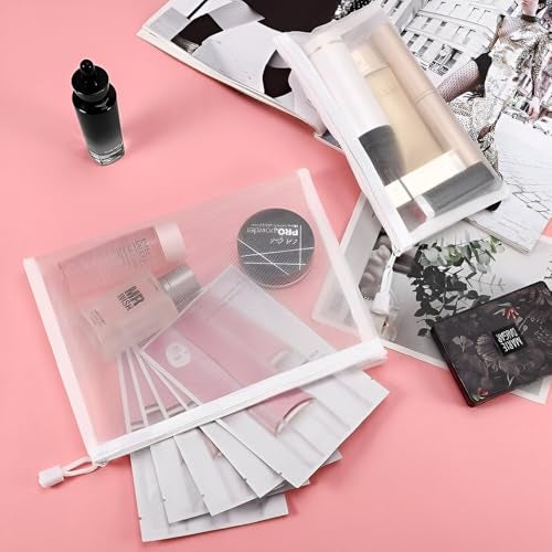 Amillee Transparent Travel Pouches | Clear Makeup Pouch | Small Storage Pouches with Zip | Cosmetic Zipper Pouch | Portable Travel Accessories (Mix 3Pcs) - Image 5