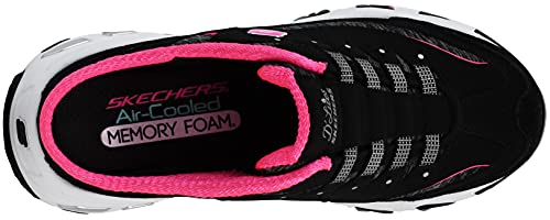 SKECHERS حذاء سنيكرز سكيشرز للنساء D'Lites - مزلق مرن، أسود/وردي فاقع، 6 W US - Image 5