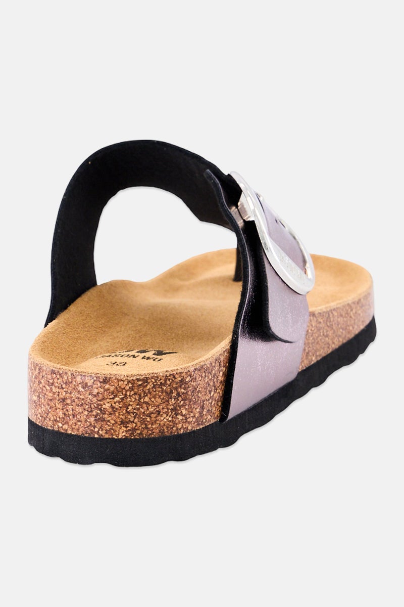 Jason Wu صنادل نسائية من الفلين سهلة الارتداء، فضي معدني - Image 3