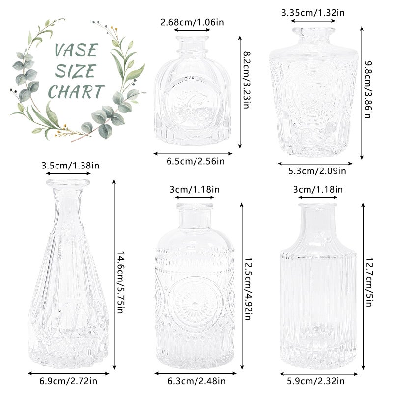 SUPMIND 24pcs Glass Bud Vase Set, Small Clear Flower Vases for Centerpieces in Bulk, Mini Vintage Vase for Wedding, Home,Table Decoration - Image 2