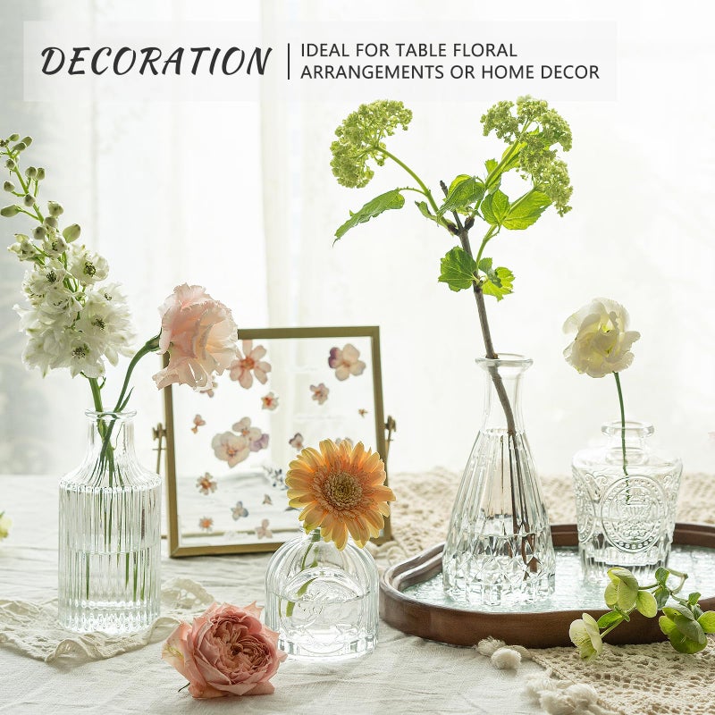 SUPMIND 24pcs Glass Bud Vase Set, Small Clear Flower Vases for Centerpieces in Bulk, Mini Vintage Vase for Wedding, Home,Table Decoration - Image 5