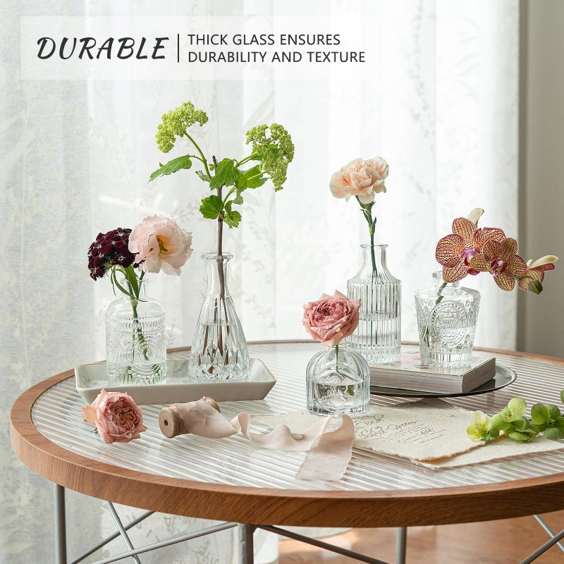 SUPMIND 24pcs Glass Bud Vase Set, Small Clear Flower Vases for Centerpieces in Bulk, Mini Vintage Vase for Wedding, Home,Table Decoration - Image 4