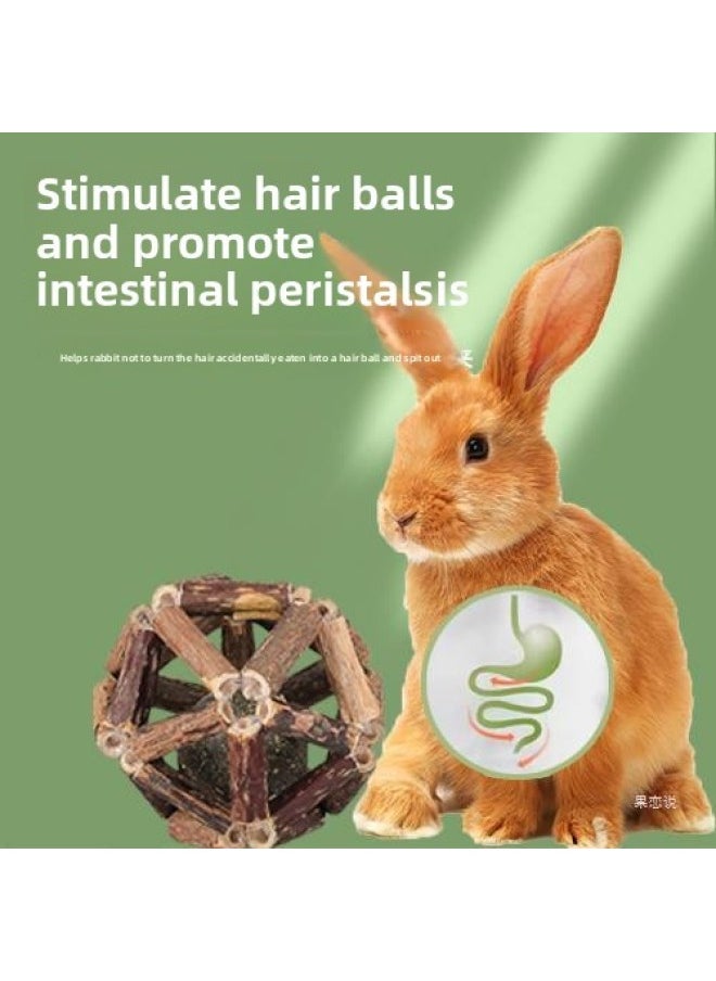 Rabbit Molar Toy To Relieve Boredom, Bite And Vent Grass Ball Pet Little Dwarf Ear-drooping Rabbit Rabbit Snack Play-Color:Exquisite Mint Ball [medium Size]  - Image 4