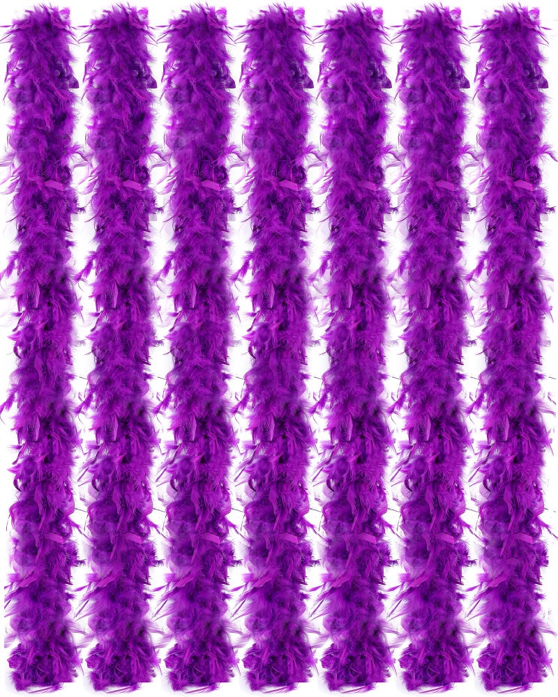 Juinte جوانتي 6 قطع من ريش البوا لمهرجان ماردي غرا 2.19 ياردة ريش تركي تشانديل بالجملة لتزيين الحفلات للنساء والرجال (وردي) - Image 1