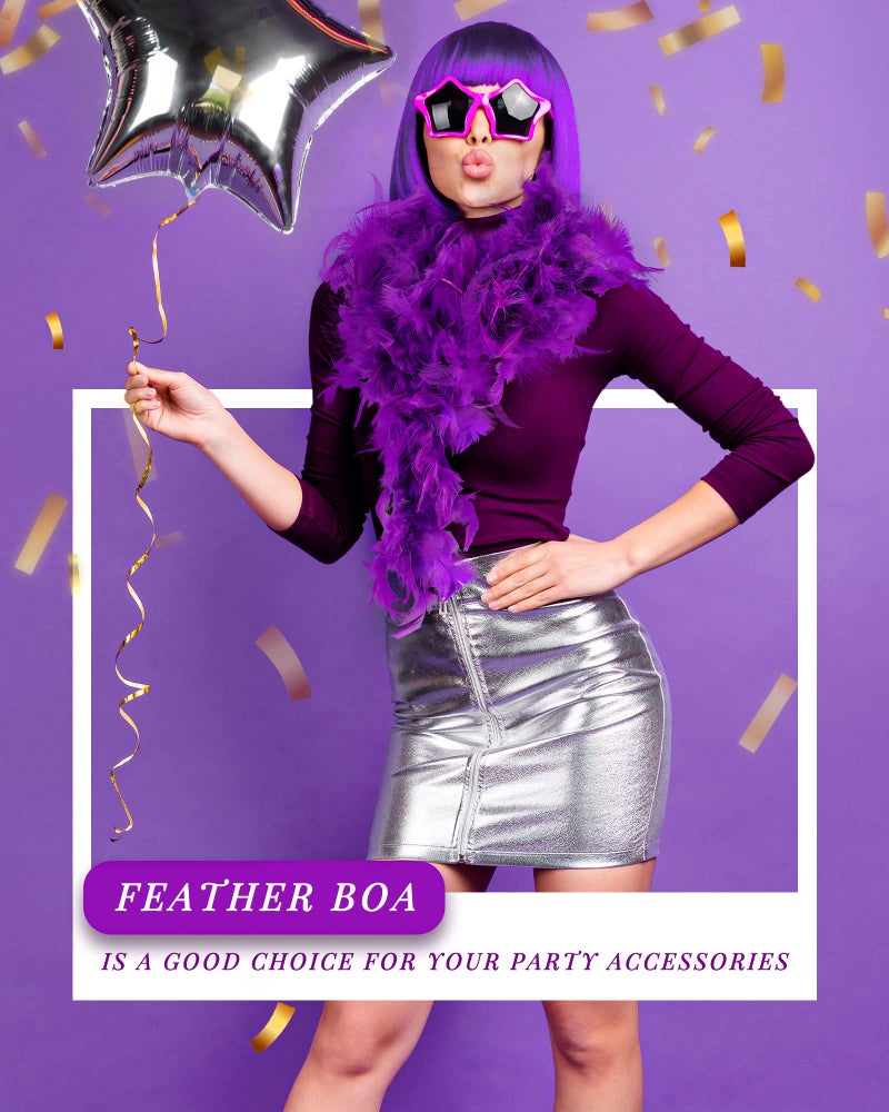 Juinte جوانتي 6 قطع من ريش البوا لمهرجان ماردي غرا 2.19 ياردة ريش تركي تشانديل بالجملة لتزيين الحفلات للنساء والرجال (وردي) - Image 4