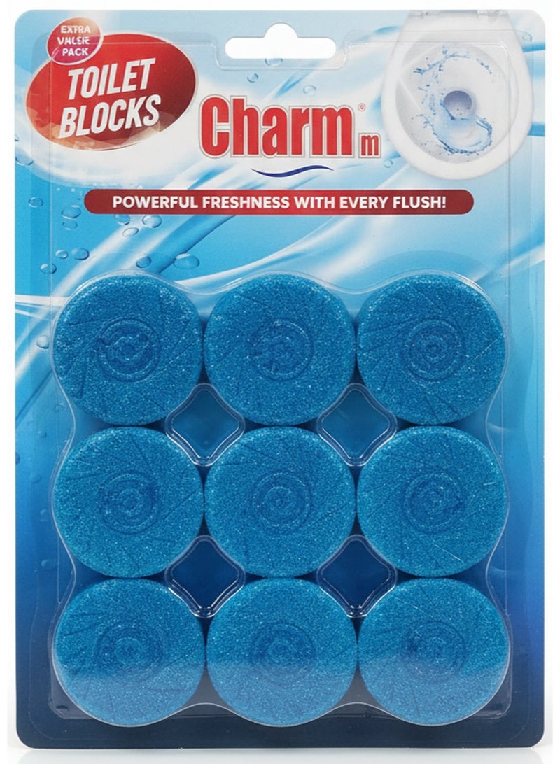 تشارم مجموعة مكعبات المرحاض الزرقاء 9 قطع - Image 1