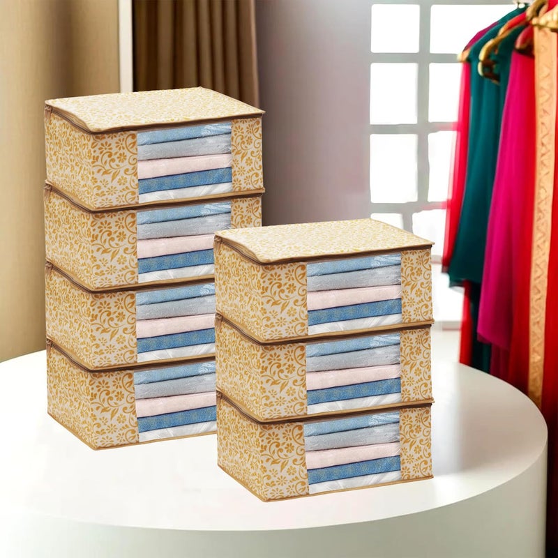 Shaping Fabric Garment Cover Non-Woven 90 GSM with Transparent Window & Double Metal Zipper - Pack of 7 - Image 1