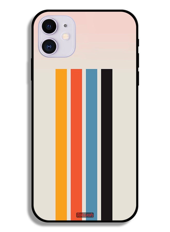 Tolwak Apple iPhone 12 mini Protective Case Straight Lines Pattern - Image 2