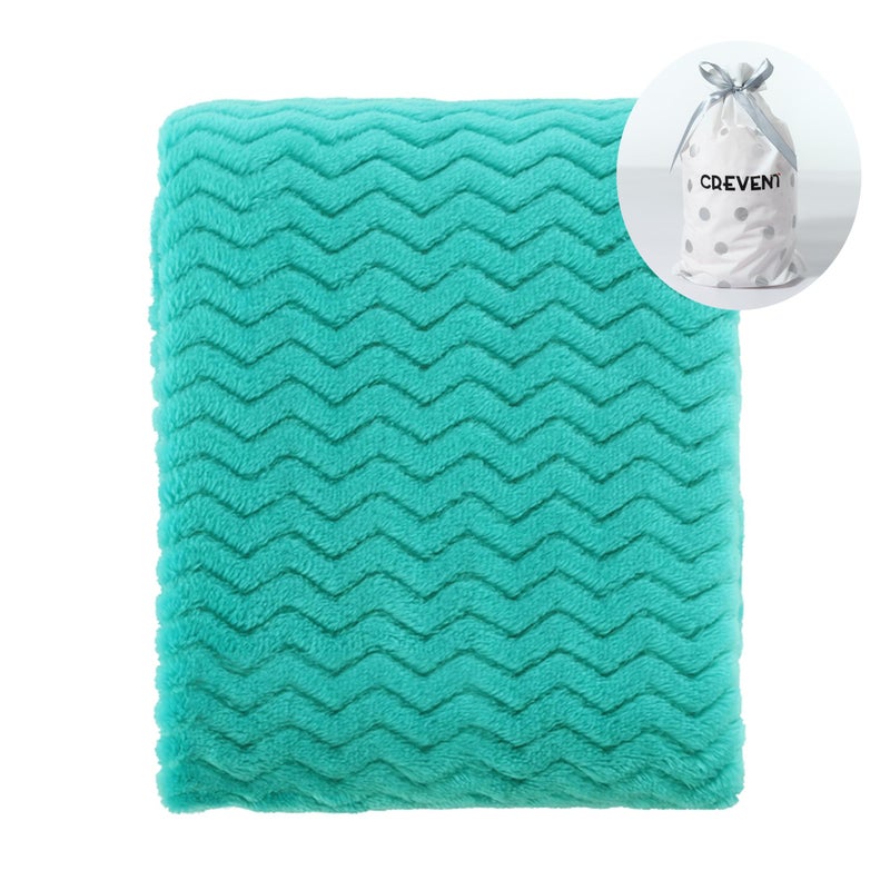CREVENT 30''X40'' Soft Cozy Warm Baby Blankets for Boys Girls Solid Color - All Season Use - Newborn Essentials (Wave Teal Blue) - Image 1