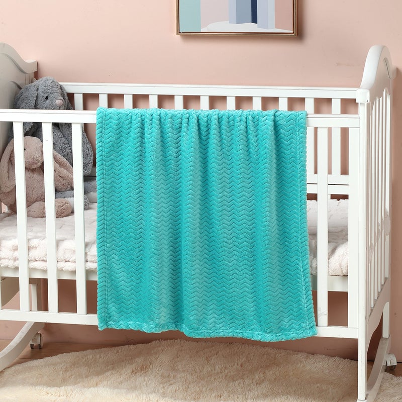 CREVENT 30''X40'' Soft Cozy Warm Baby Blankets for Boys Girls Solid Color - All Season Use - Newborn Essentials (Wave Teal Blue) - Image 4