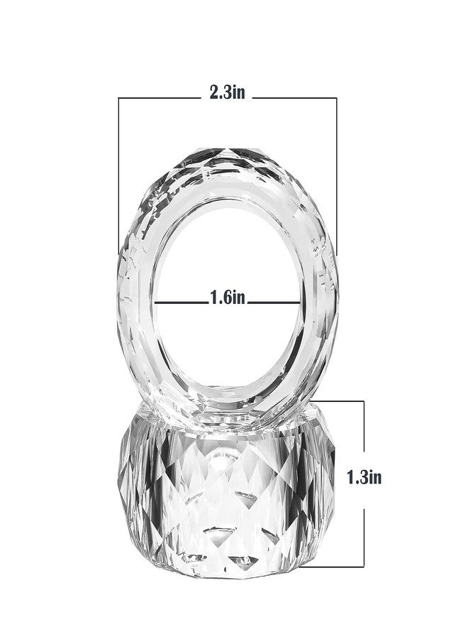 kitCom Crystal Napkin Ring Holders Set of 8, K9 Luxury Crystal Napkin Holder Rings, Diamond-Shaped Design, Napkin Buckles for Holiday Decor, Wedding, Christmas, Dinner Table, Thanksgiving (Pack of 8) - Image 2