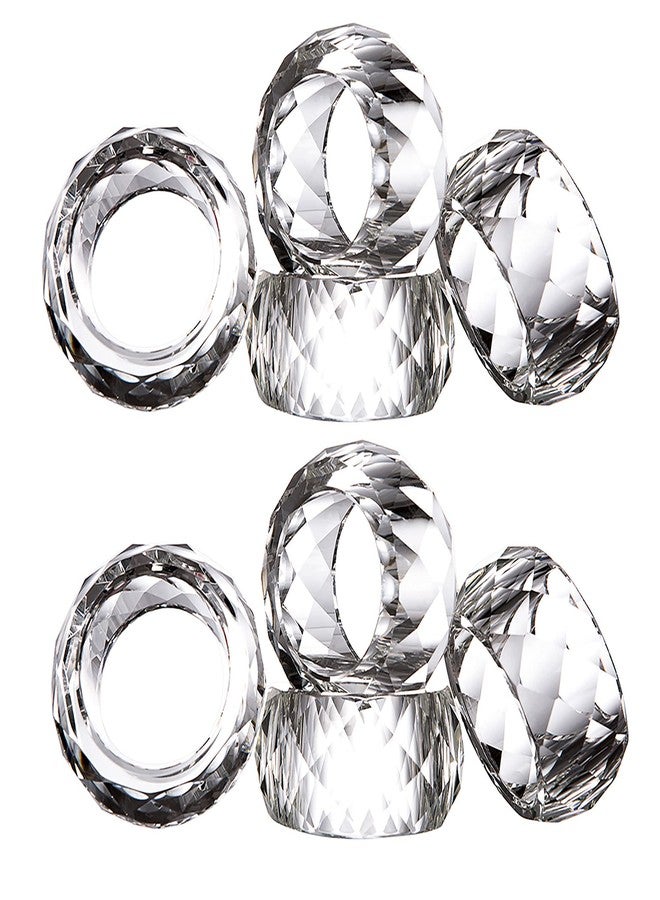 kitCom Crystal Napkin Ring Holders Set of 8, K9 Luxury Crystal Napkin Holder Rings, Diamond-Shaped Design, Napkin Buckles for Holiday Decor, Wedding, Christmas, Dinner Table, Thanksgiving (Pack of 8) - Image 4