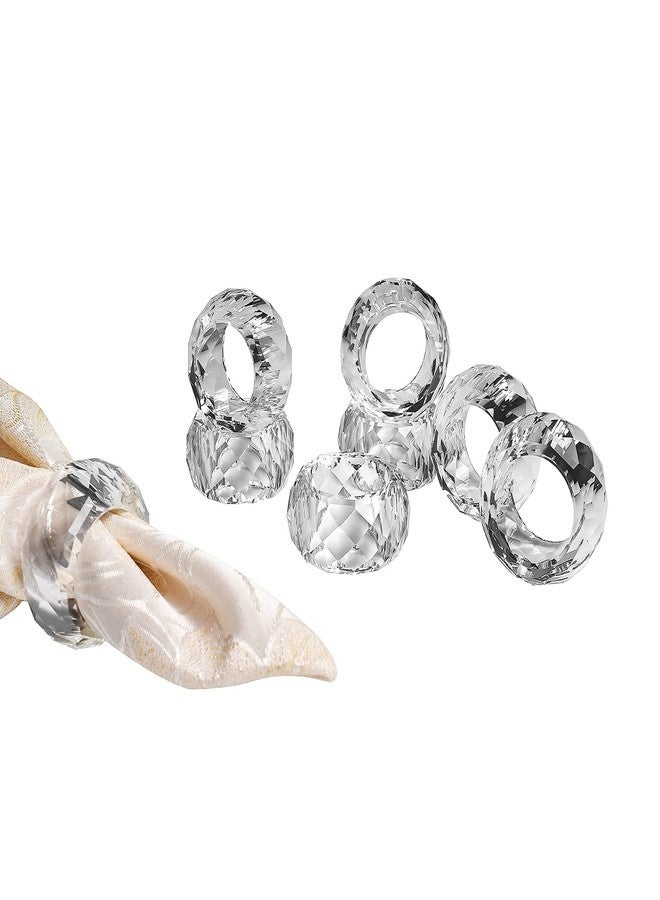 kitCom Crystal Napkin Ring Holders Set of 8, K9 Luxury Crystal Napkin Holder Rings, Diamond-Shaped Design, Napkin Buckles for Holiday Decor, Wedding, Christmas, Dinner Table, Thanksgiving (Pack of 8) - Image 1
