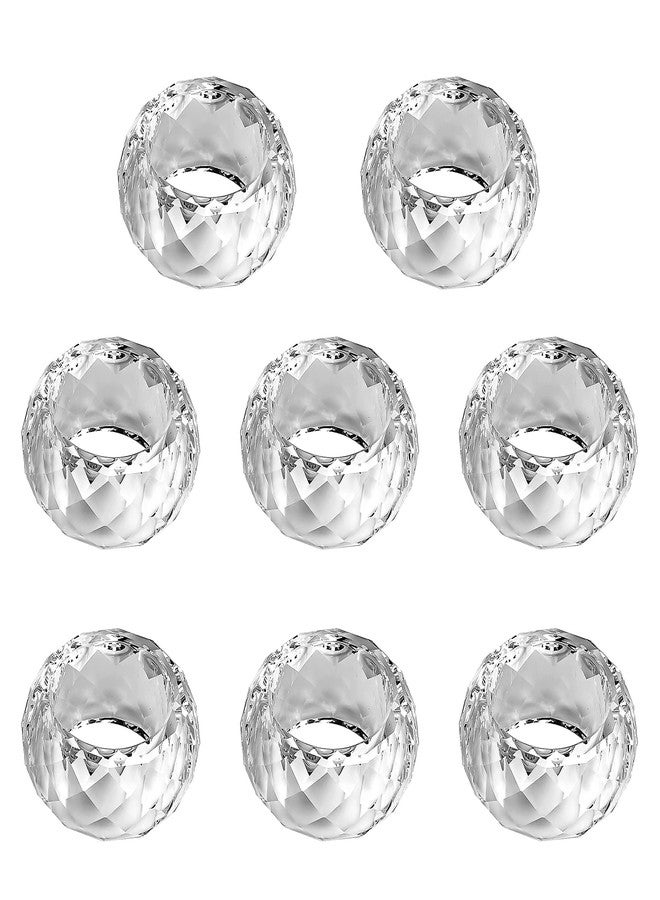 kitCom Crystal Napkin Ring Holders Set of 8, K9 Luxury Crystal Napkin Holder Rings, Diamond-Shaped Design, Napkin Buckles for Holiday Decor, Wedding, Christmas, Dinner Table, Thanksgiving (Pack of 8) - Image 5