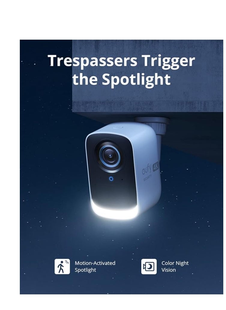 eufy - Eufy Security EufyCam 3C Add-on Camera, Security Camera Outdoor Wireless, 4K Camera with Expandable Local Storage, Face Recognition AI, Spotlight, No Monthly Fee, Requires HomeBase 3 - Image 1