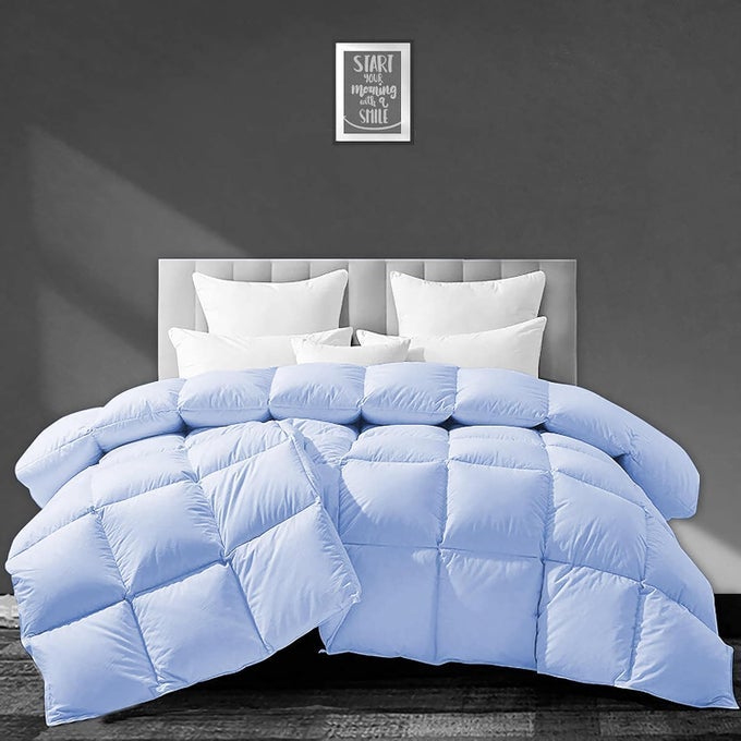 500 GSM WINTER COMFORTER DOUBLE BED SIZE 90X100 PREMIUM COLLECTION HEAVY WINTER QUILTED COMFORTER 500 GSM MICROFIBER FILL DUVETBLANKET DOUBLE BED SKY BLUE COLOR