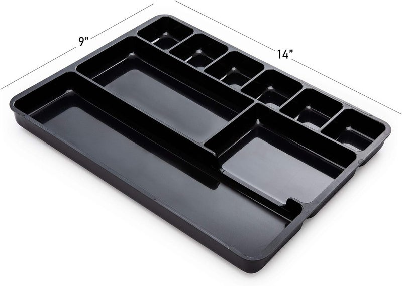 Manaloom Desk Drawer Organizer Tray with 9 Storage Compartments - For Home and Office - Drawer Organizers Office, Perfect Organizing Pens, Pencils, Paper Clips, Sticky Notes and all your Supplies - 2 Pack - Image 3