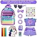 18INDC 18 Inch Girl Doll Clothes and Accessories School Supplies Playset with Clothes Set School Bags Sunglasses Pencils Pencil Sharpener Notebooks Phone Hair Clip Stickers No Dolls - Image 2