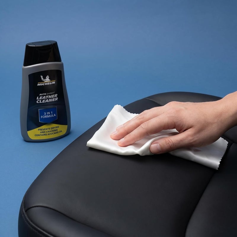 Michelin 101505 3 in 1 Leather Cleaner Solution 250ml | Car Seat Cleaner and Conditioner with Avocado Oil | Prevents Drying and Cracking | Premium Interior Care for Automotive Furniture Accessories - Image 1