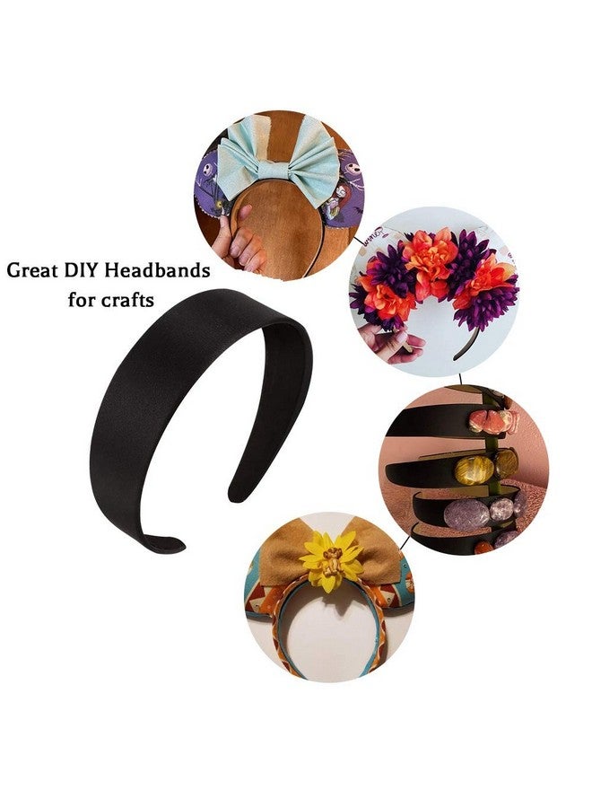 ANBALA Black Headbands For Women 5 Size Plain Headbands For Crafts Hard Headbands Diy Headbands Satin Headbands For Women 5 Pack 0.591.57 Inch Nonslip High Elasticity Headbands For Women Girls - Image 5