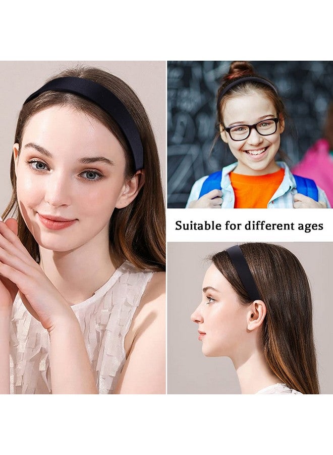 ANBALA Black Headbands For Women 5 Size Plain Headbands For Crafts Hard Headbands Diy Headbands Satin Headbands For Women 5 Pack 0.591.57 Inch Nonslip High Elasticity Headbands For Women Girls - Image 4