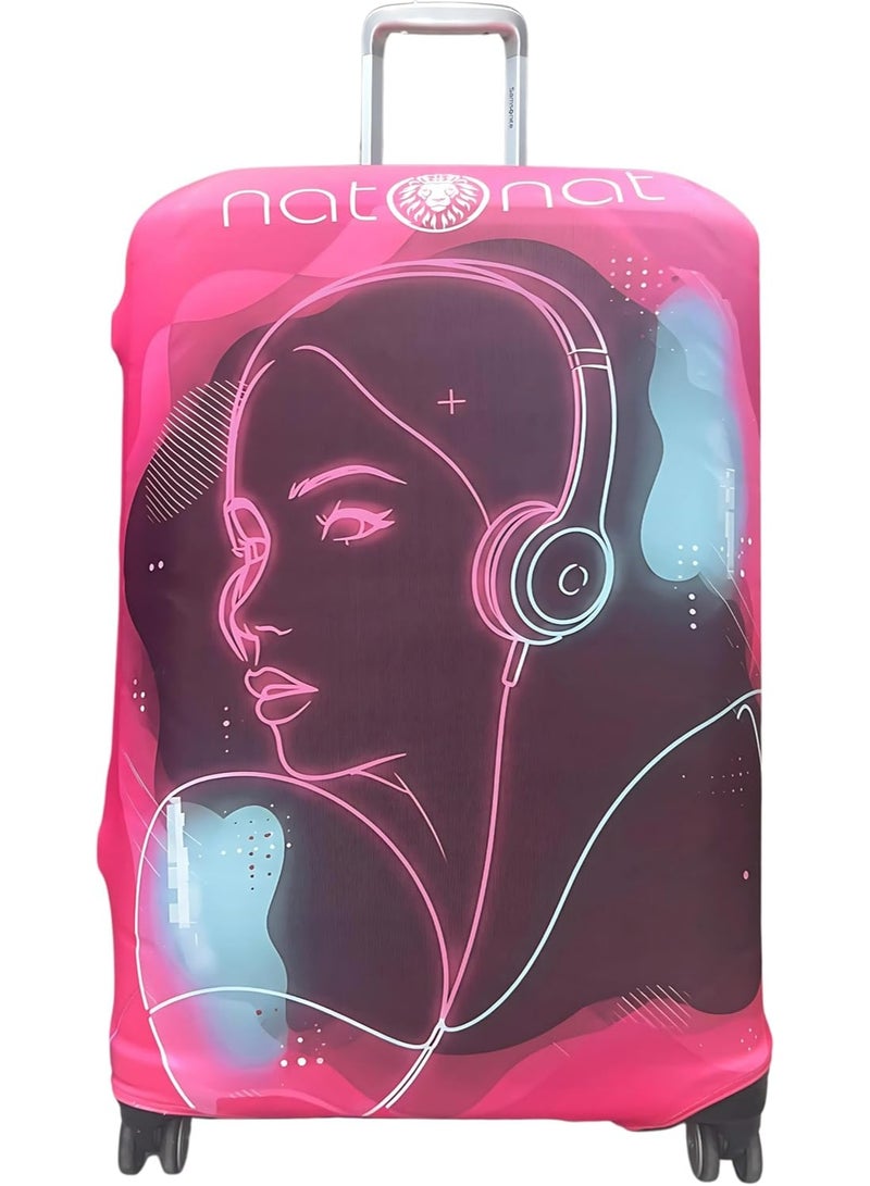 natOnat Travel Luggage Cover Protector - Suitcase Cover - Stretchy, Washable Spandex & Polyester - Protects Against Dirt & Scratches - Vibra Design - Fits 72-81 CM Height ( X Large ) - Image 1