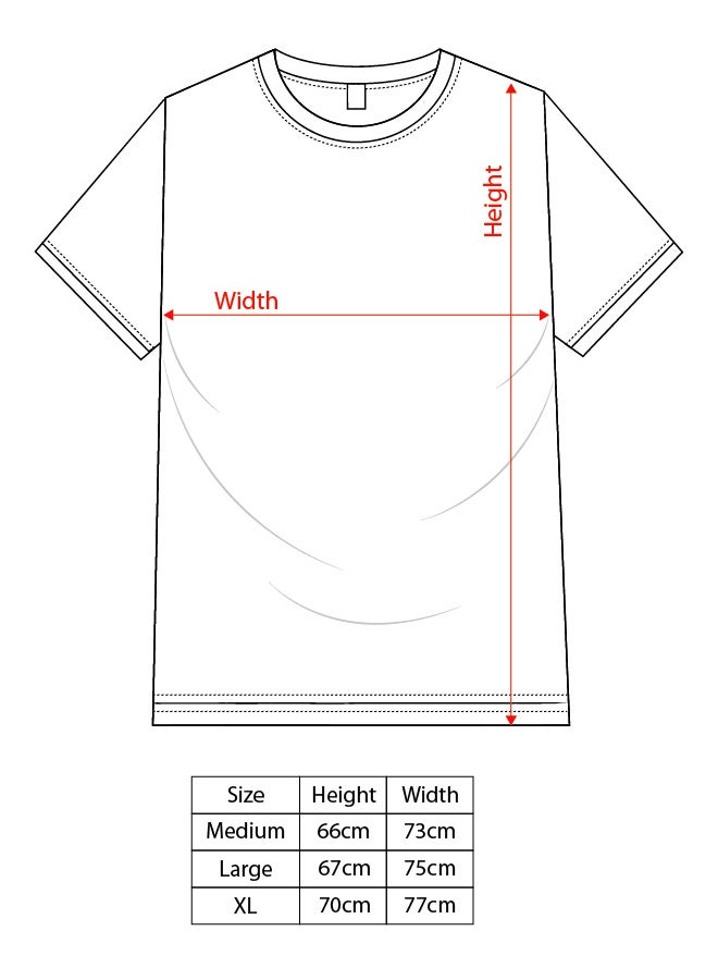 Oversize Fit Crew Neck Printed Short Sleeve T-Shirt - 100% Cotton - Image 5