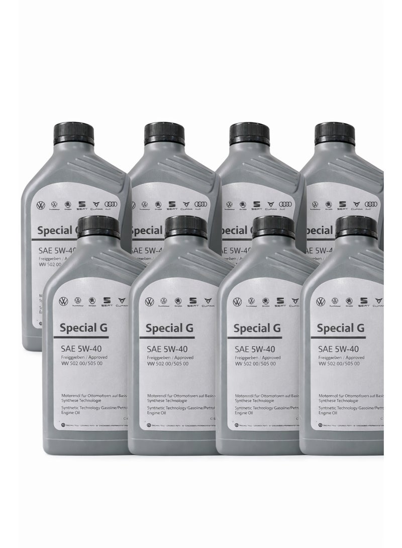 زيت محرك فولكس فاجن Special G بدرجة 5W-40 مواصفة VW 502 00/505 00 سعة 1 لتر (عبوة 8 قطع)