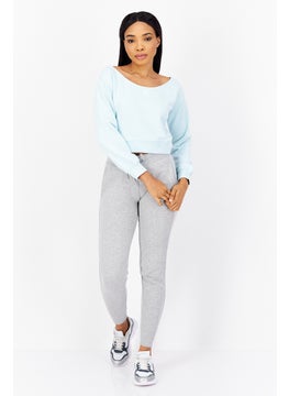 adidas Originals Women Sportswear Fit Long Sleeve Outdoor Cropped Top, Turquoise  - Image 4