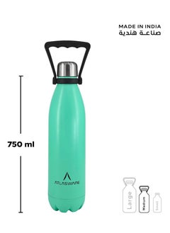 Atlasware Water Bottle with a Capacity of 750 ml, Stainless Steel Water Bottle that keeps Cold for 52 Hours and Keeps Heat for 28 Hours, Lemon Tiffany  - Image 3