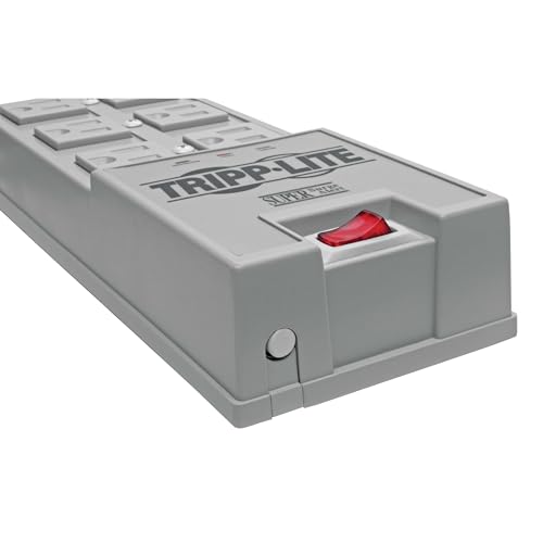Tripp Lite ترينب لايت 6 مخرج واقي من زيادة الطاقة، سلك بطول 6 أقدام، قابس بزاوية صحيحة، وتأمين بقيمة 50,000 دولار (TR-6) رمادي - Image 5