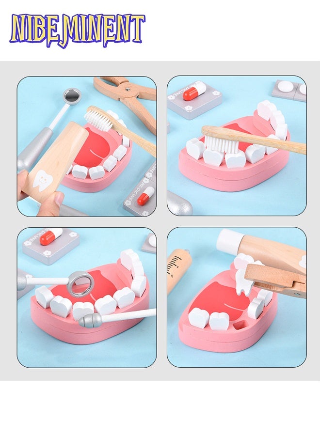 NIBEMINENT Doctor Kit for Kids with Stethoscope Pretend Play Medical Toys Set Kids Doctor Playset Dentist Kit Toys Red - Image 4