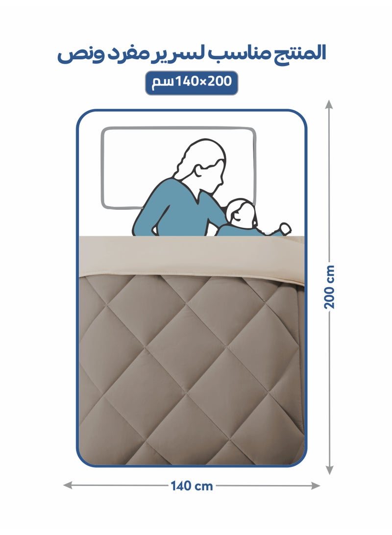 دوناتيلا طقم لحاف خفيف الوزن مكون من 4 قطع طقم لحاف سرير صلب مقاس واحد مع حشوة ماسية سادة وحشوة بديلة - Image 2