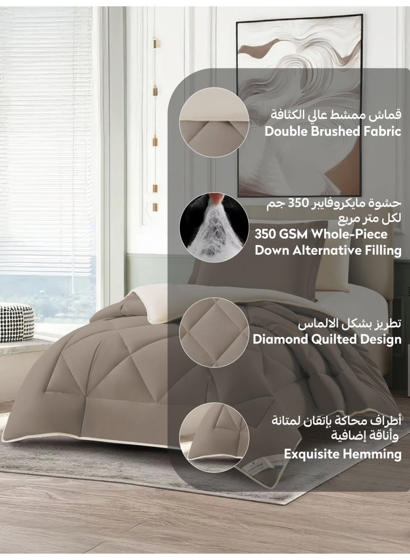 دوناتيلا طقم لحاف خفيف الوزن مكون من 4 قطع طقم لحاف سرير صلب مقاس واحد مع حشوة ماسية سادة وحشوة بديلة - Image 5