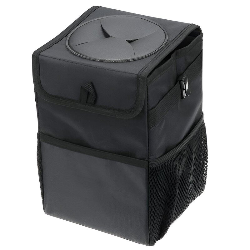 Car Trash Bin - Two bins with a sealed PVC lid that locks out smells, internal mesh bag stays secure, hooks for any seat rail, keeps your car tidy and free of debris on each trip.