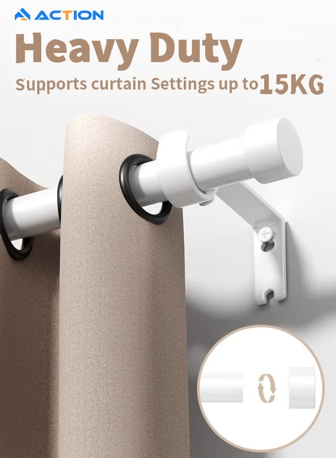 أكشن عصا ستائر بطول من 91.4 إلى 223.5 سم لمجموعة أعمدة الستائر للستائر المعلقة بالعينات بقطر 25 مم، ستائر قوي للتنصيب مع حوامل قابلة للتعديل لغرفة النوم وغرفة المعيشة والمكتب - Image 3