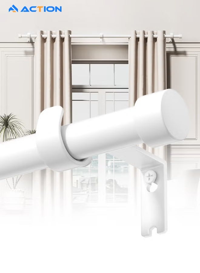 أكشن عصا ستائر بطول من 91.4 إلى 223.5 سم لمجموعة أعمدة الستائر للستائر المعلقة بالعينات بقطر 25 مم، ستائر قوي للتنصيب مع حوامل قابلة للتعديل لغرفة النوم وغرفة المعيشة والمكتب - Image 1