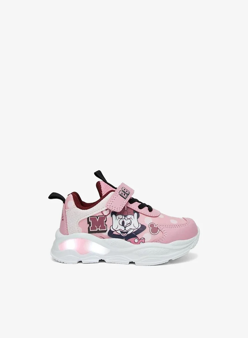 Disney PINK Girls Minnie Mouse Print Light-Up Ankle School Sneakers for Women | Best Price UAE