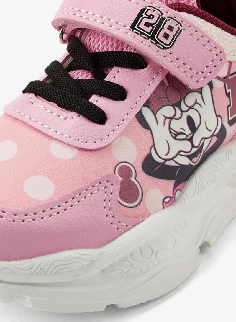 Disney PINK Girls Minnie Mouse Print Light-Up Ankle School Sneakers for Women | Best Price UAE