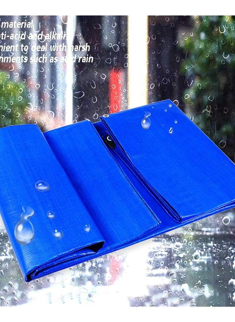 Generic Heavy Duty Waterproof Tarpaulin, Blue/Orange Woven PE Tarpaulin, 160gsm Rot Resistant, Outdoor Camping Ground Tent, Ground Furniture Cover, 5x10m  - Image 4